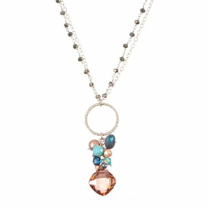 Jeanie Gemstone Statement Necklace 24-26