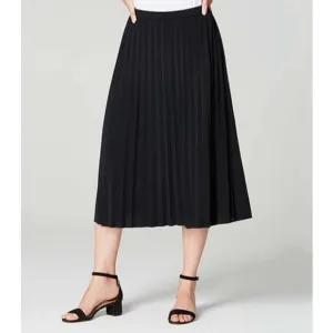 J.Jill Black Wearever Sunburst Pleated Midi Skirt