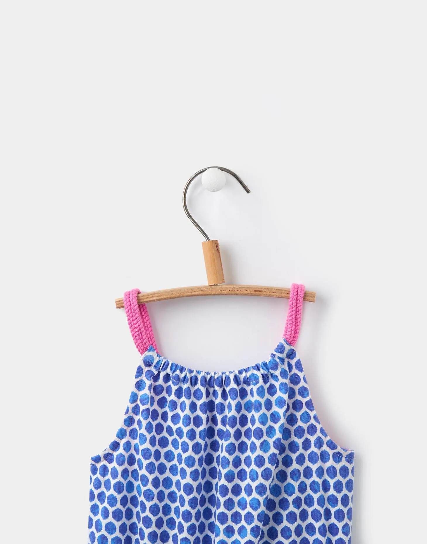 Joules Infant Jersey Playsuit - Pool Blue Spot
