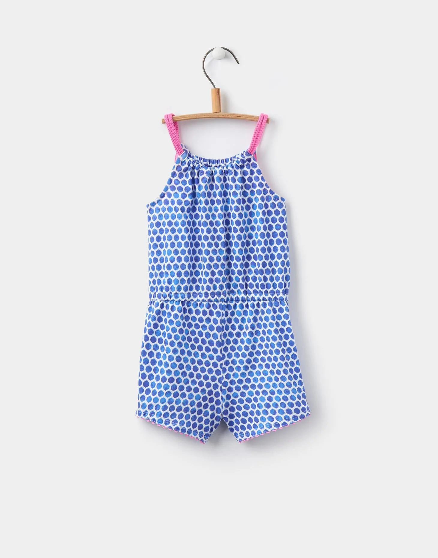 Joules Infant Jersey Playsuit - Pool Blue Spot