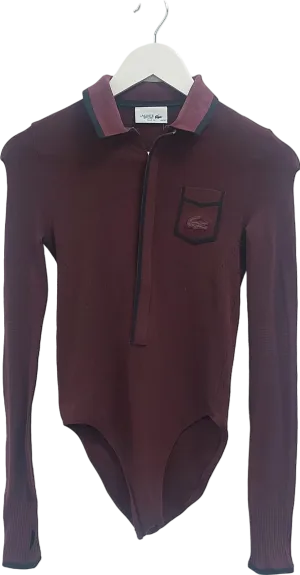 Lacoste Red Fw24 Runway Sport Polo Bodysuit UK 6-8