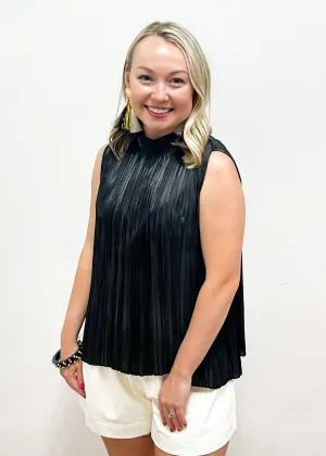 LBLOX Pleated Sleeveless Top - Black