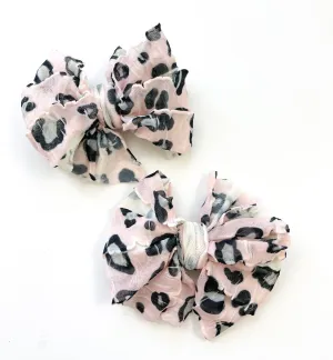 Leopard Pink Ruffle Clip