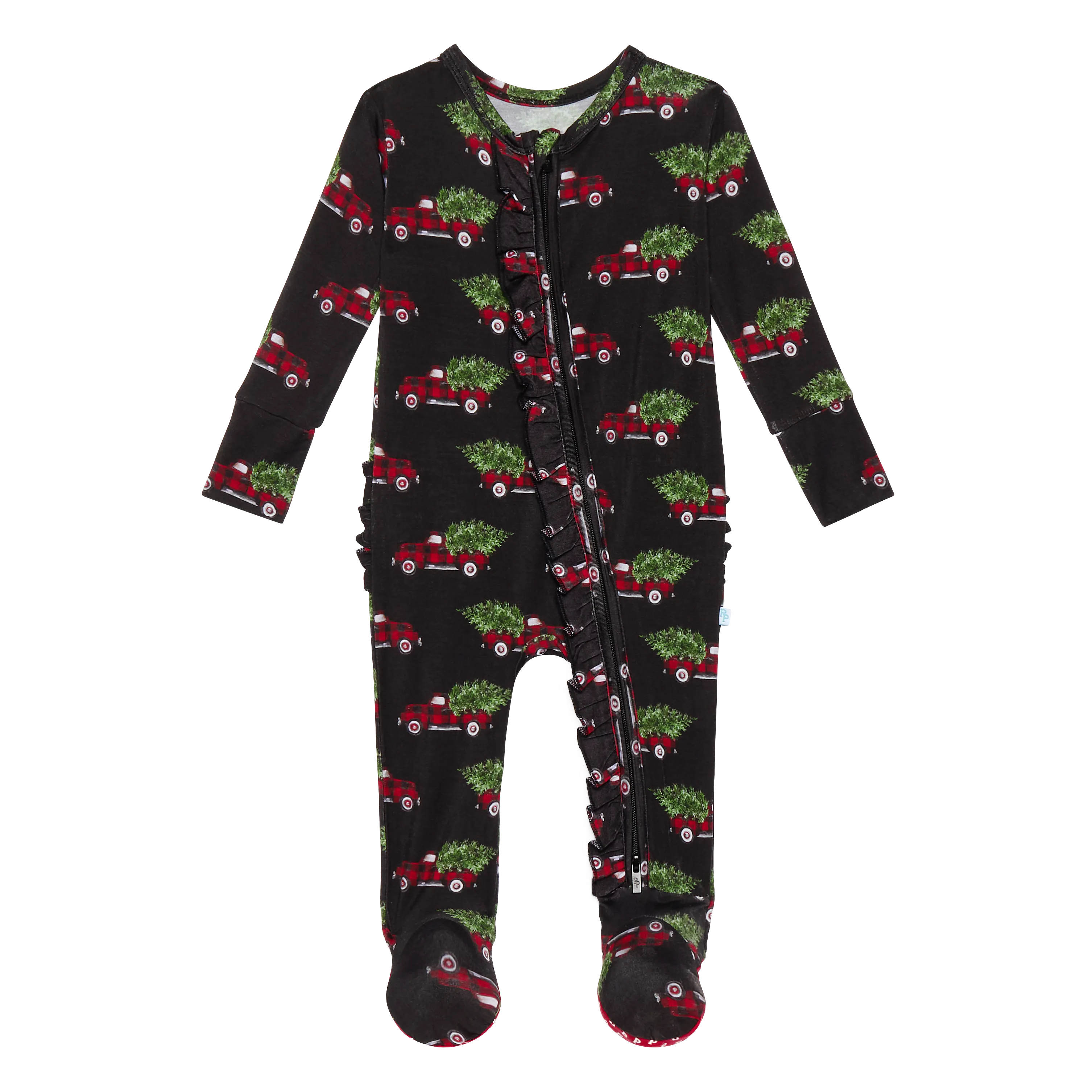 Levi - Footie Ruffled Zippered One Piece