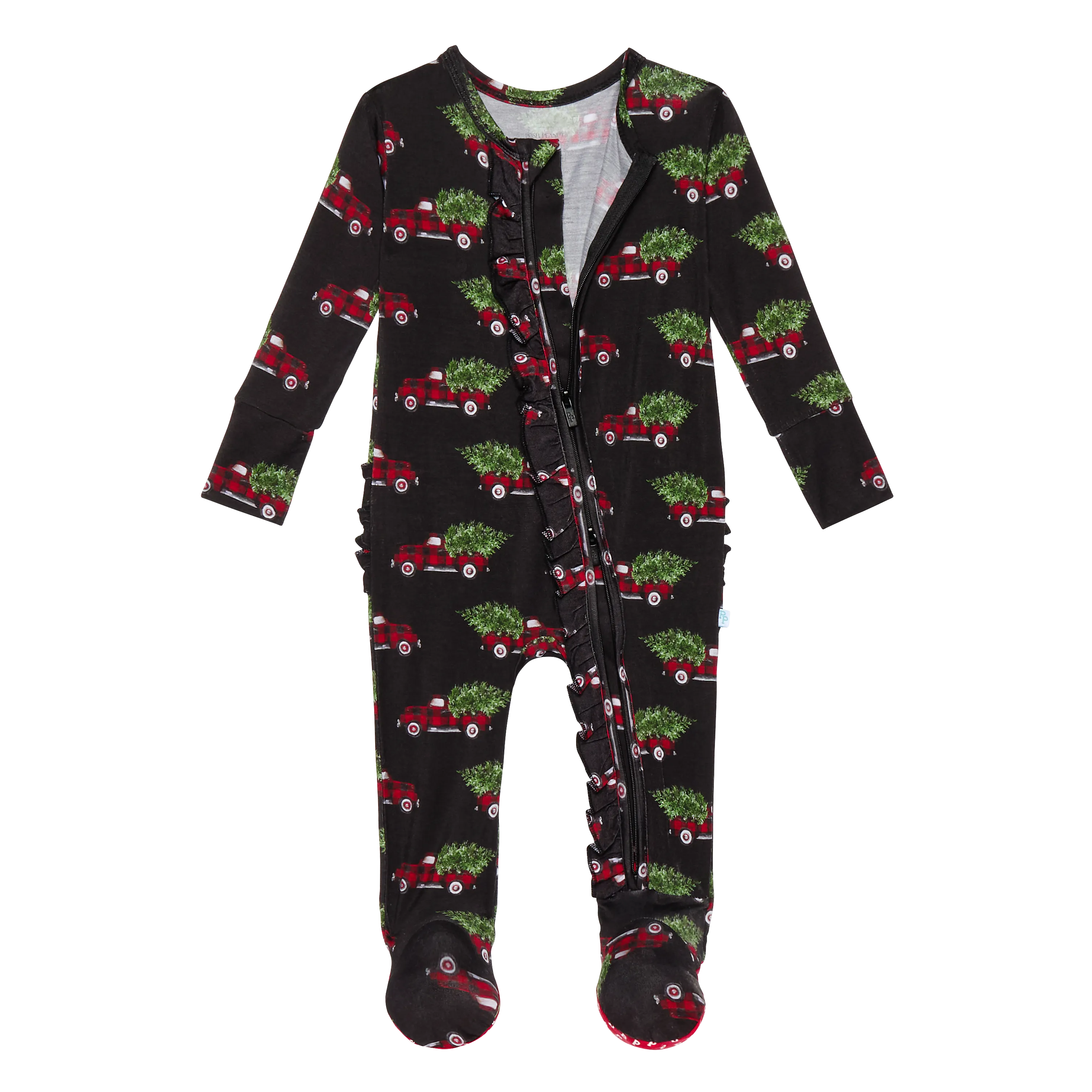 Levi - Footie Ruffled Zippered One Piece