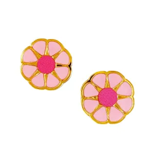 Light Pink Flower Statement Studs