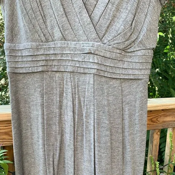 Like New - Max &amp; Cleo Gray Pleated Jersey Dress M