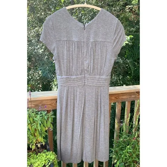 Like New - Max &amp; Cleo Gray Pleated Jersey Dress M
