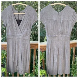Like New - Max &amp; Cleo Gray Pleated Jersey Dress M