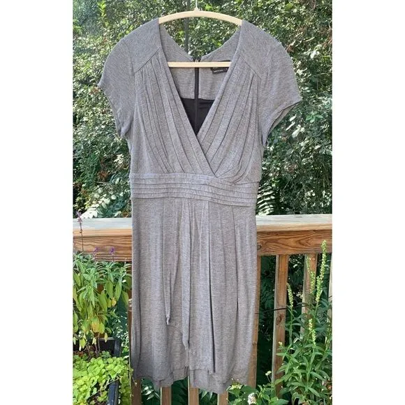 Like New - Max &amp; Cleo Gray Pleated Jersey Dress M