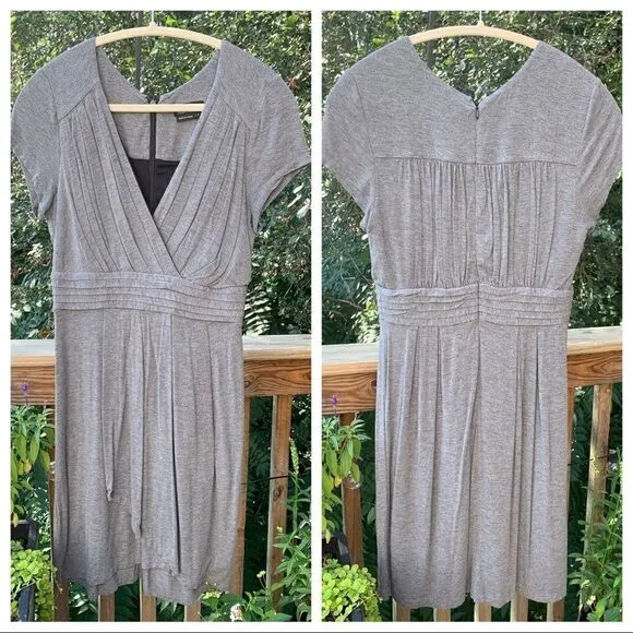 Like New - Max &amp; Cleo Gray Pleated Jersey Dress M
