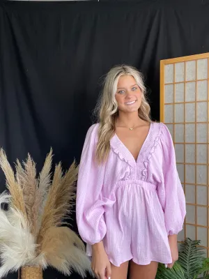 Lilac V-Neck Romper