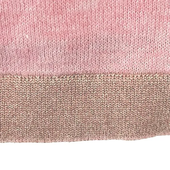 Lilly Pulitzer Charla Sweater Pink and Gold Size S Coral Reef Tint Ruffle Cuff
