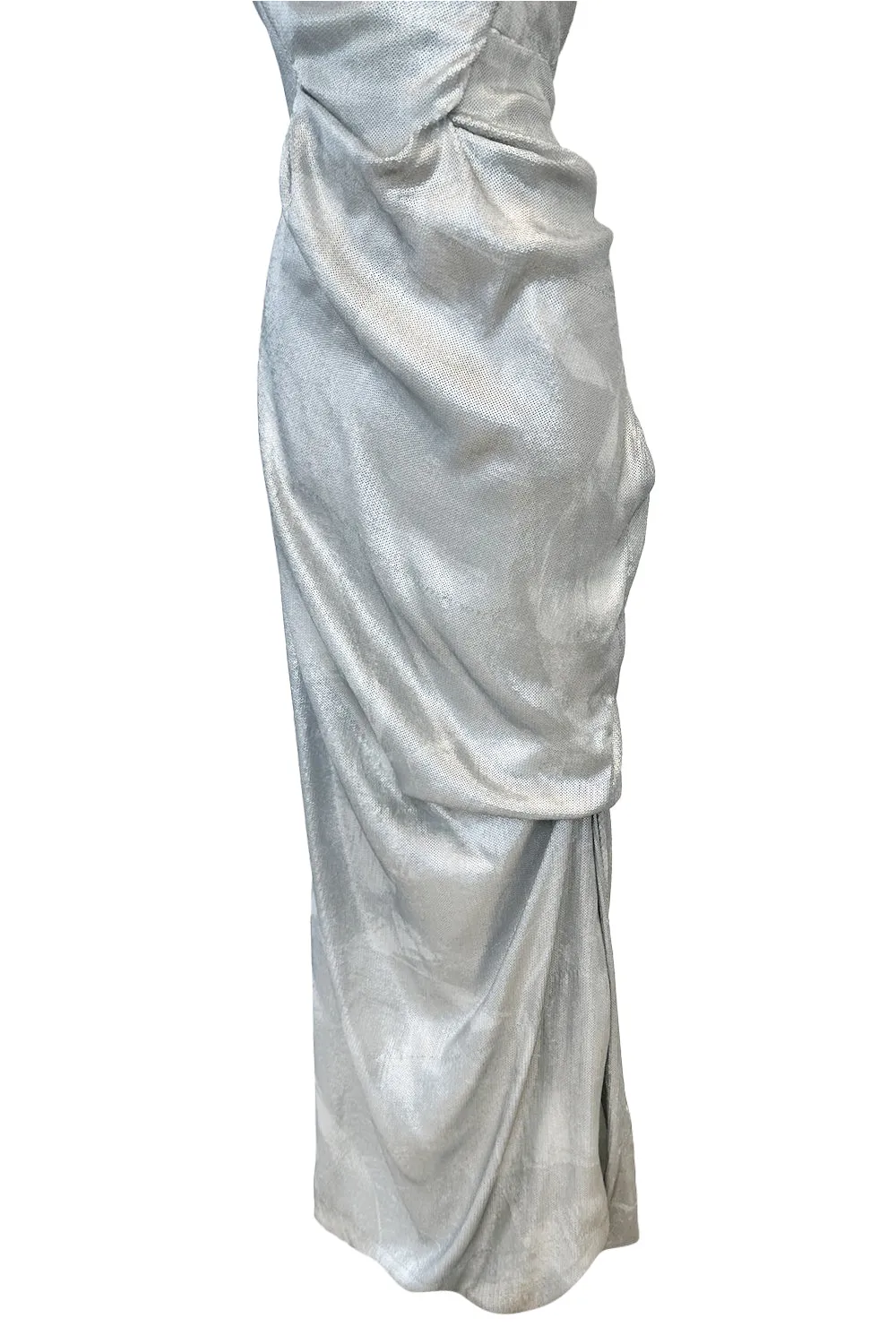 Limited Edition 2012 Vivienne Westwood Red Carpet Capsule Collection Silver Sequin Strapless Dress