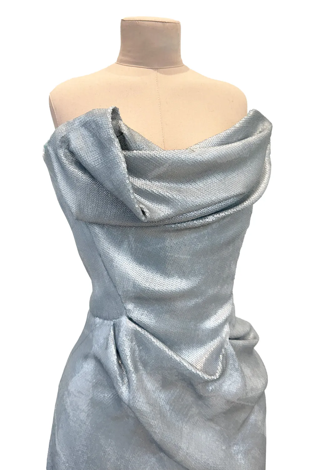 Limited Edition 2012 Vivienne Westwood Red Carpet Capsule Collection Silver Sequin Strapless Dress
