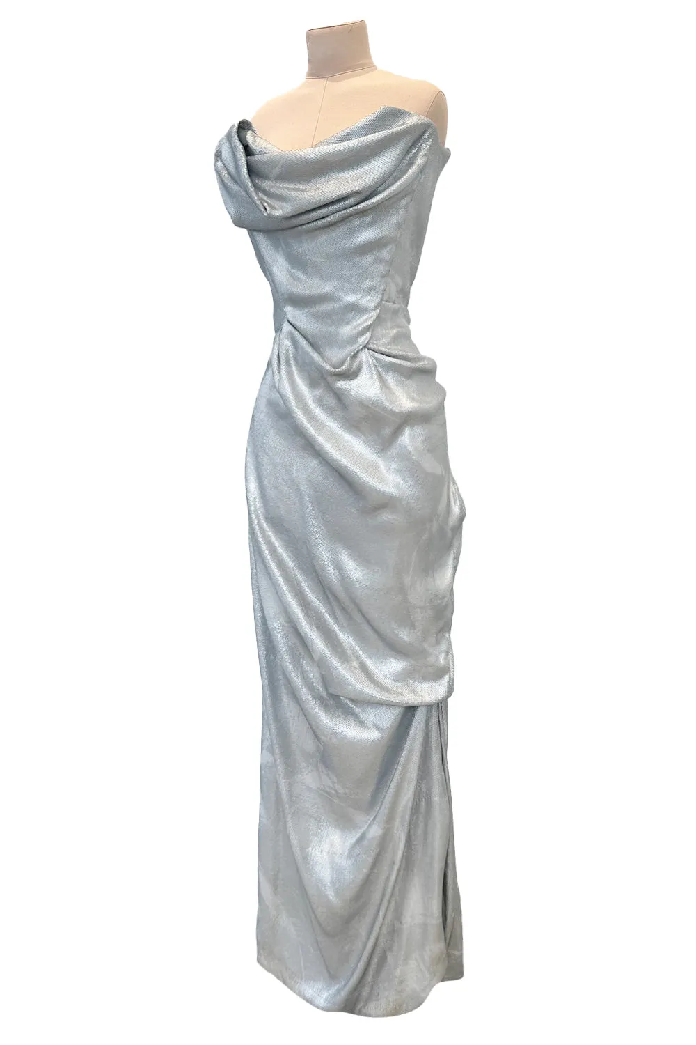 Limited Edition 2012 Vivienne Westwood Red Carpet Capsule Collection Silver Sequin Strapless Dress