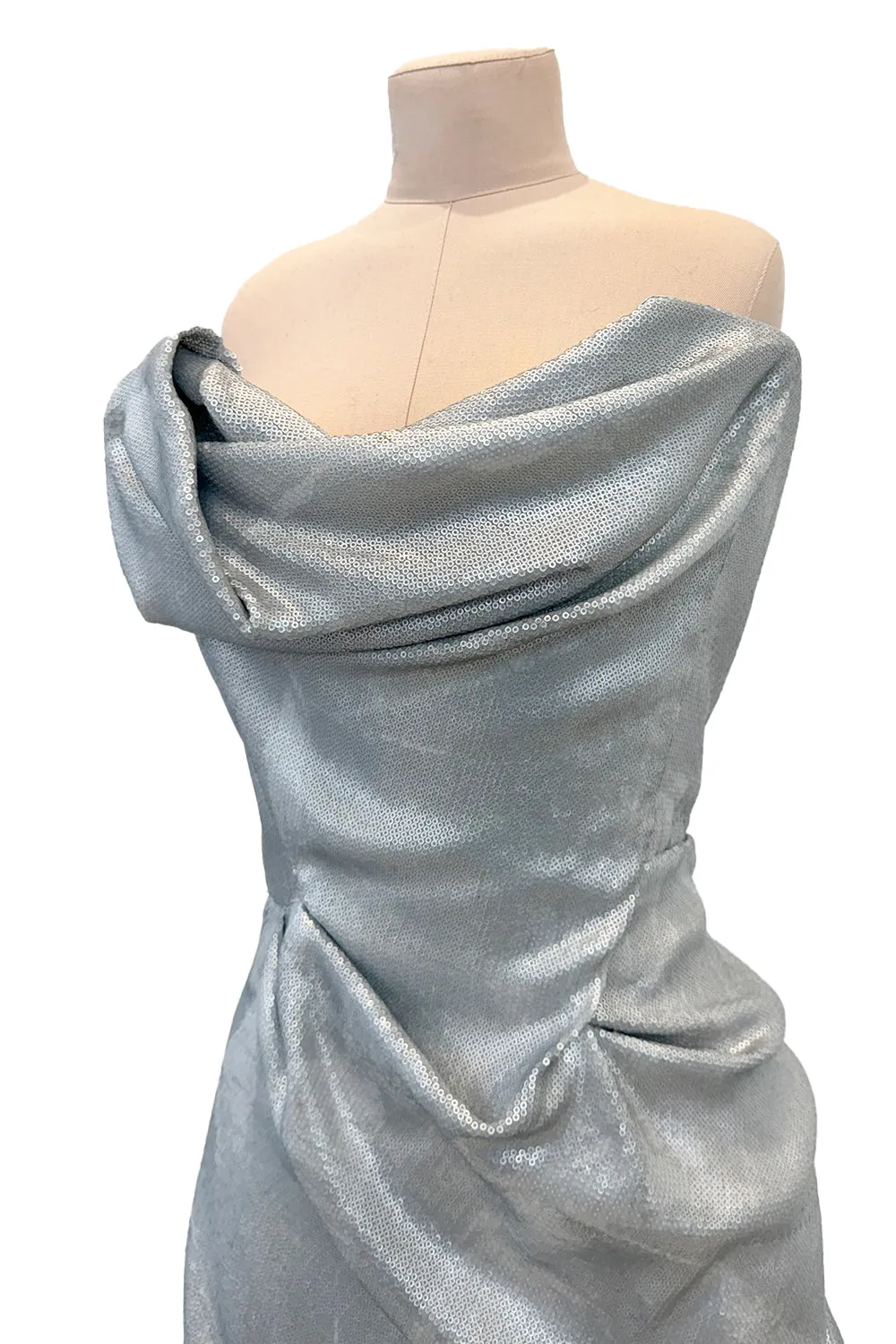Limited Edition 2012 Vivienne Westwood Red Carpet Capsule Collection Silver Sequin Strapless Dress
