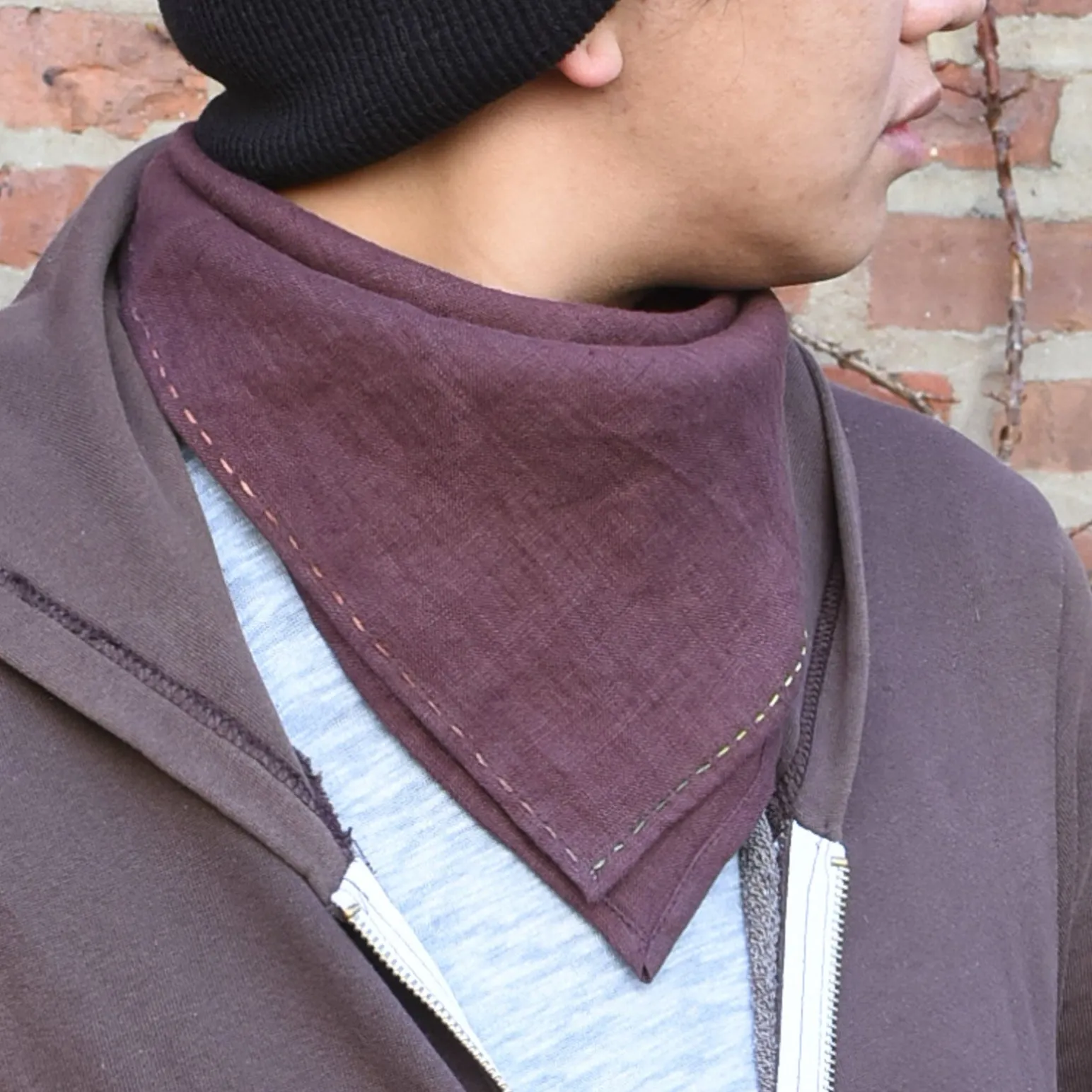 Linen Bandana, Oxblood
