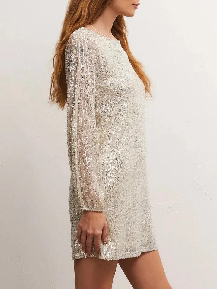 Long Sleeve Sequin Dress - Stardust FINAL SALE