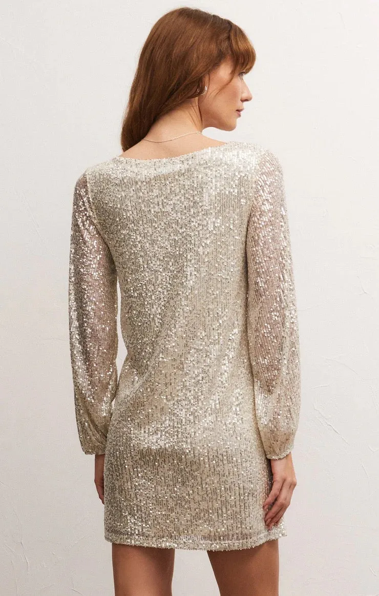 Long Sleeve Sequin Dress - Stardust FINAL SALE