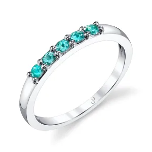Love Array - 18K White Gold Natural Paraiba Tourmaline Ring