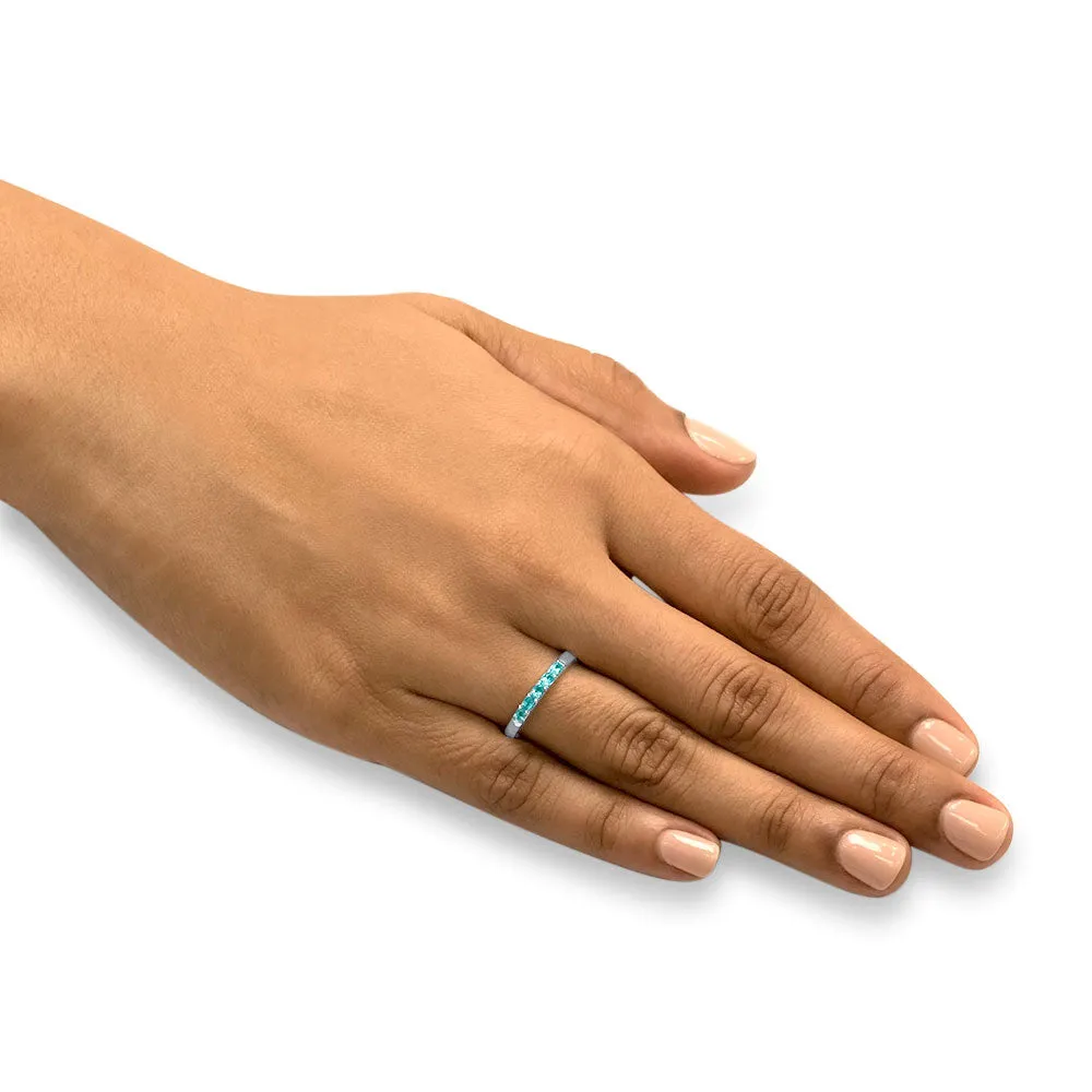Love Array - 18K White Gold Natural Paraiba Tourmaline Ring