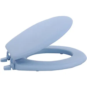 Lt Blue Soft Padded Toilet Seat Cushioned Standard Round Cover Premium Comfort