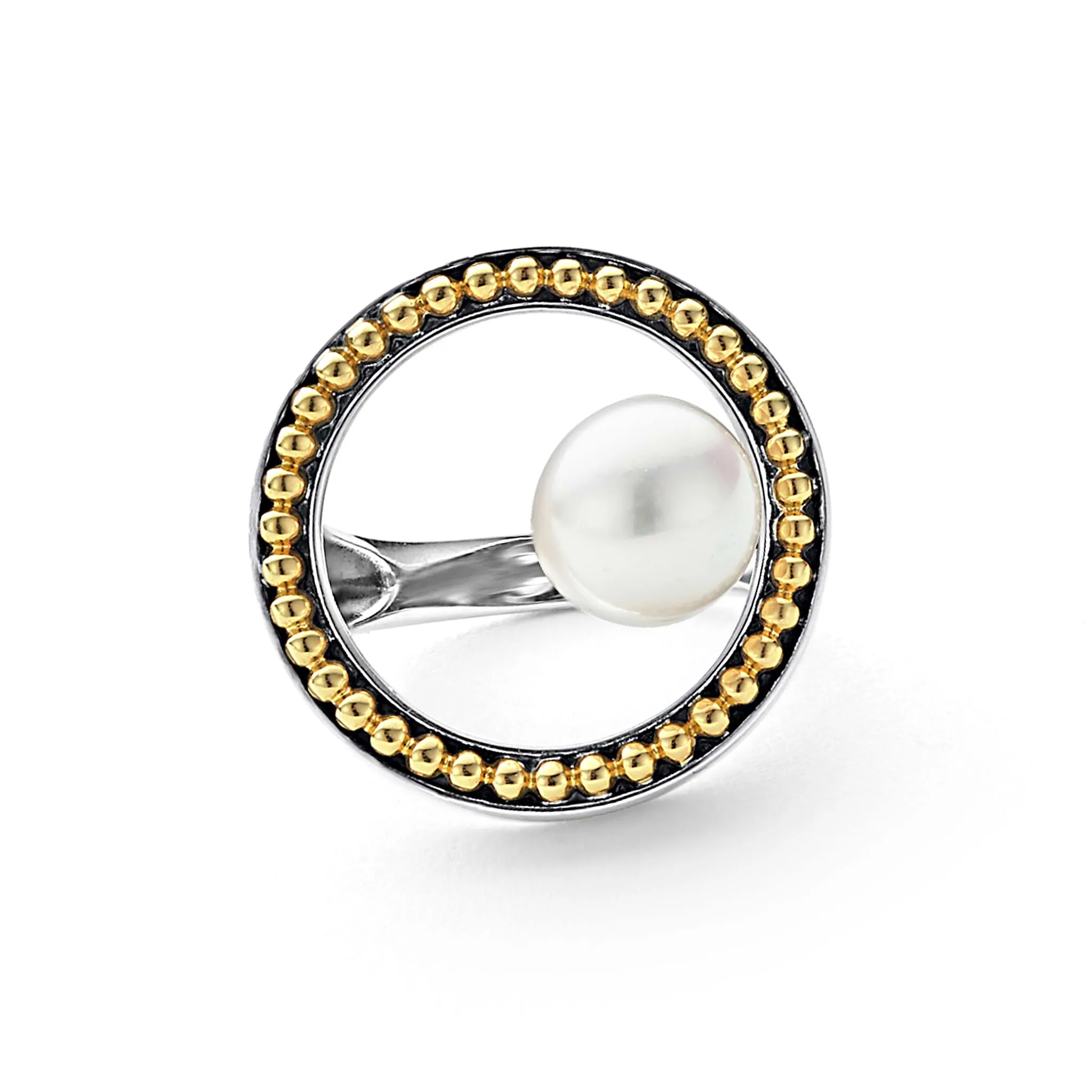Luna Circle Pearl Statement Ring