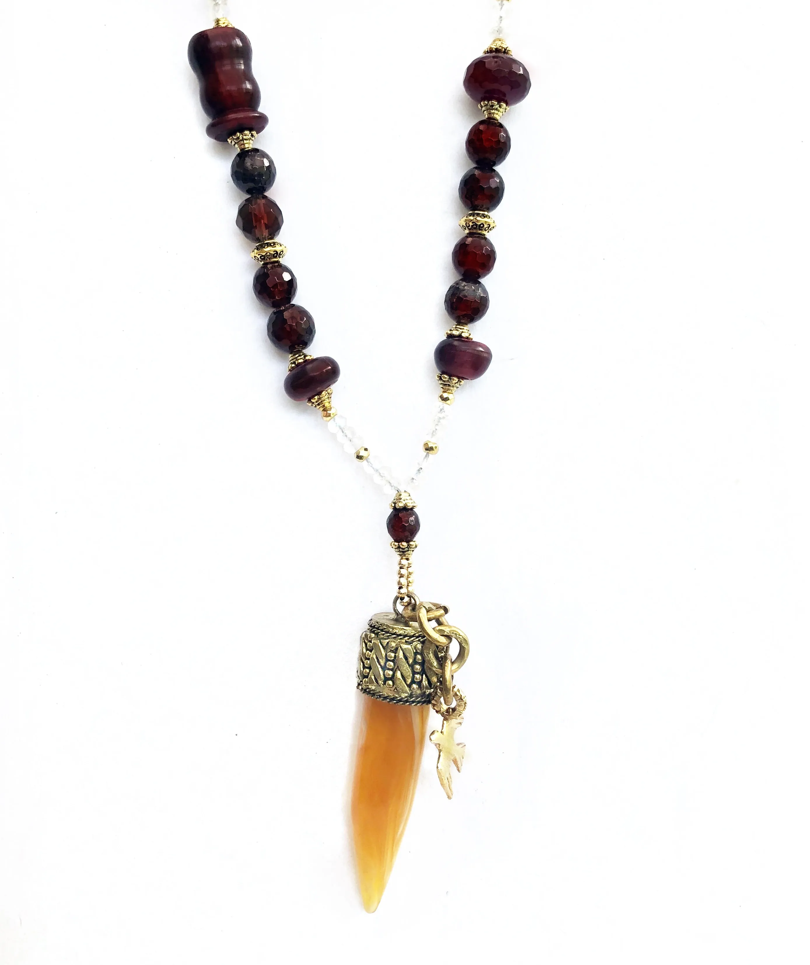 Luscious Garnet & Moonstone Statement Necklace