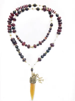 Luscious Garnet & Moonstone Statement Necklace