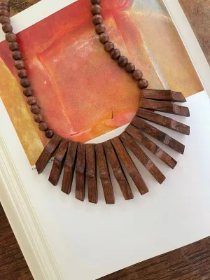 Mango Wood Statement Necklace
