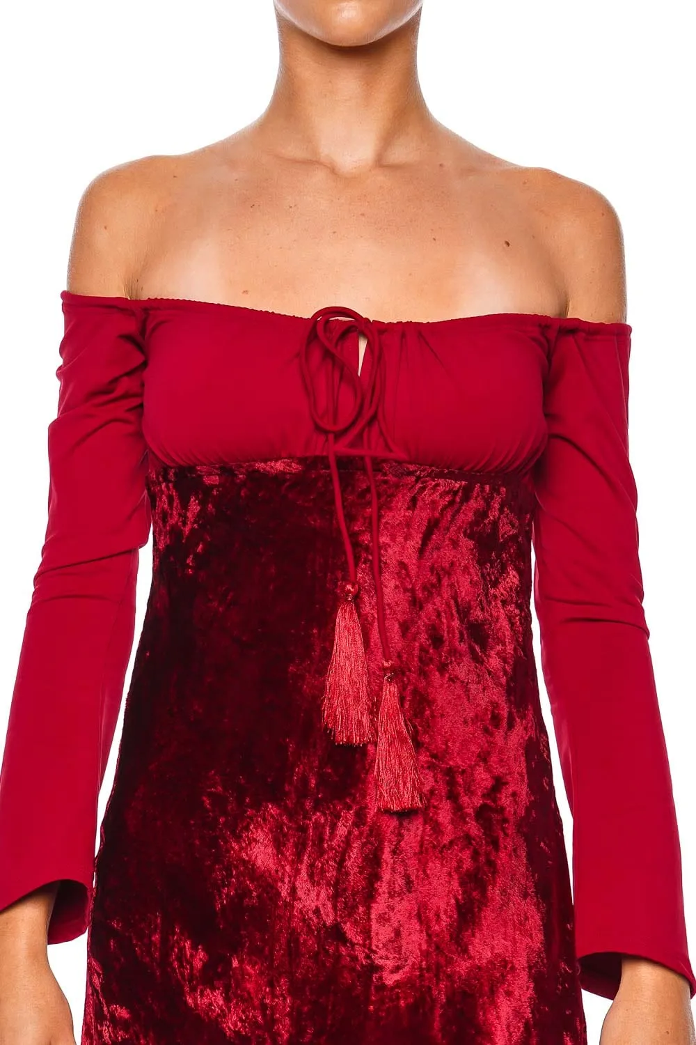 Margot Off Shoulder Velvet Mini Dress