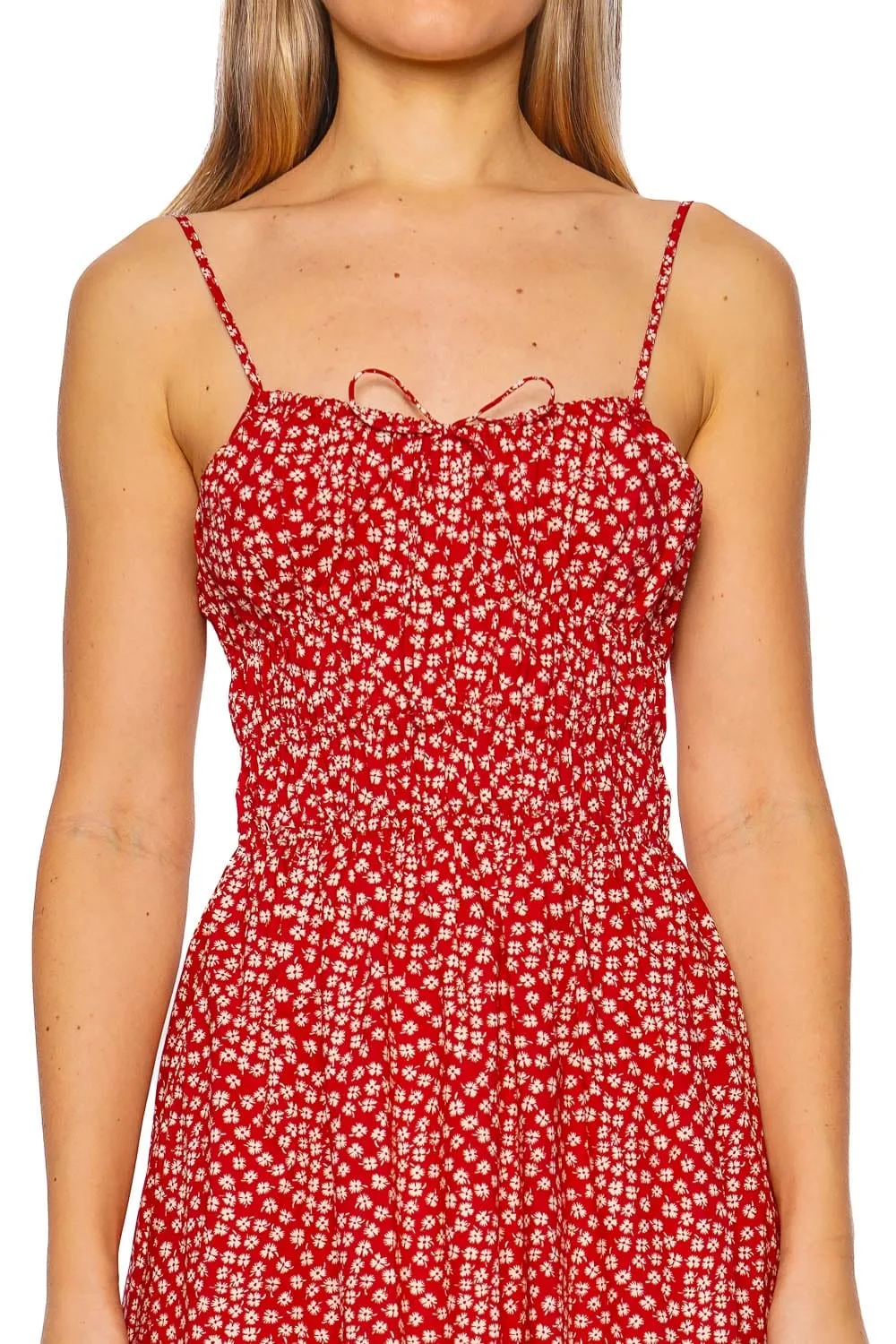 Marianne Allura Floral Gathered Midi Dress