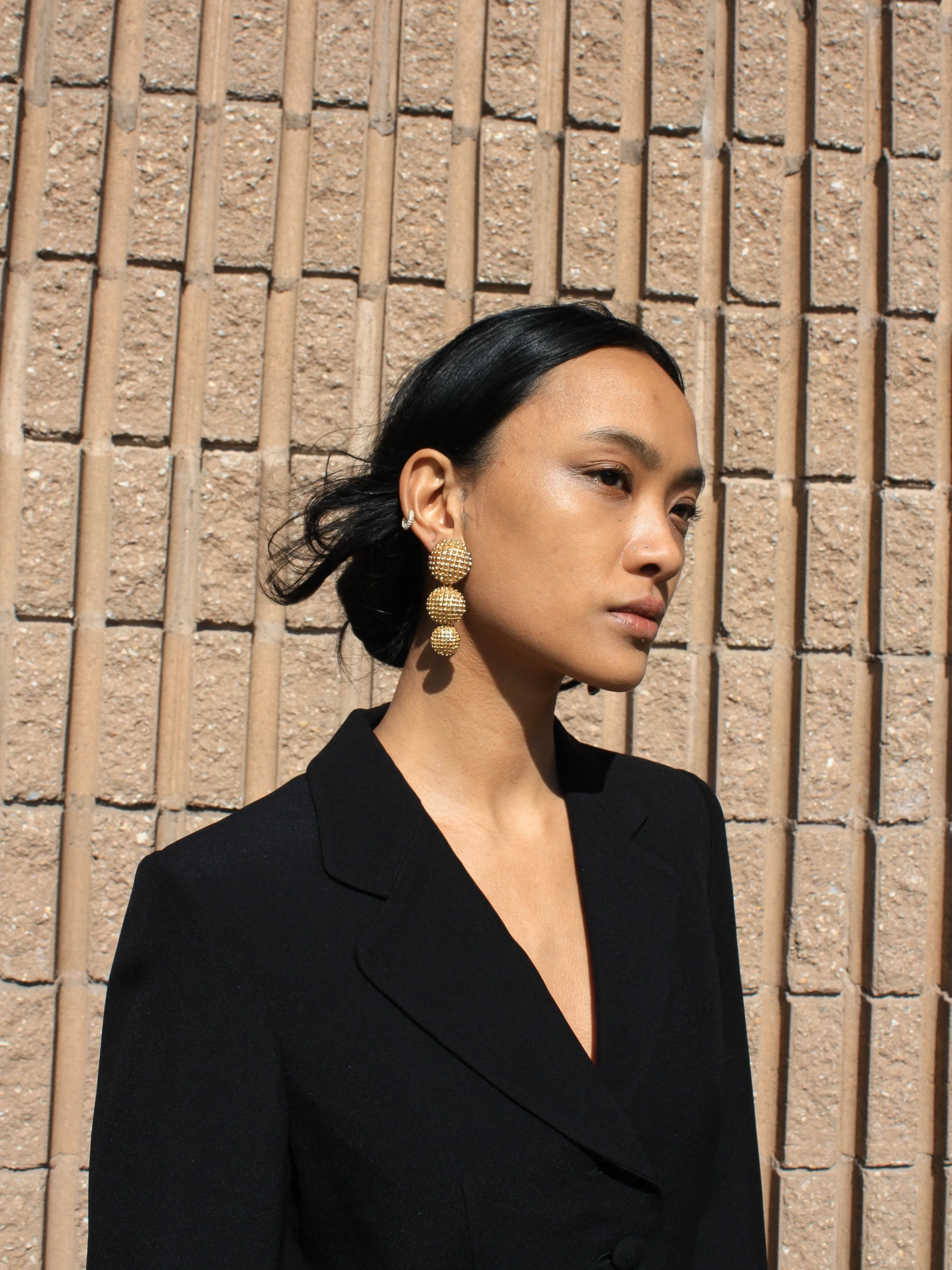 Matte Gold Drop Earrings