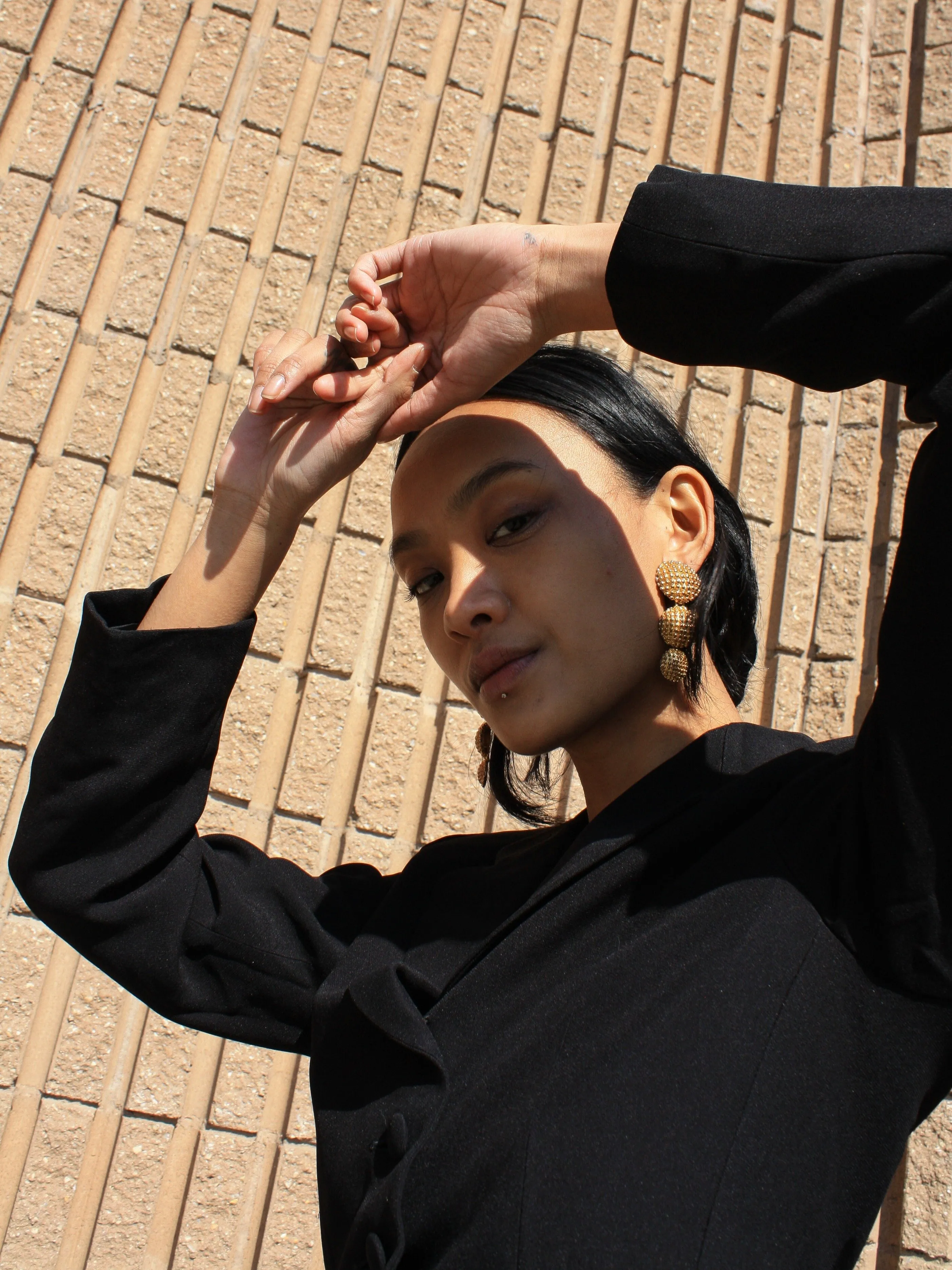Matte Gold Drop Earrings
