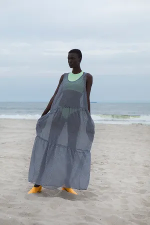 Maxi Gathered Dress - Gingham Chiffon
