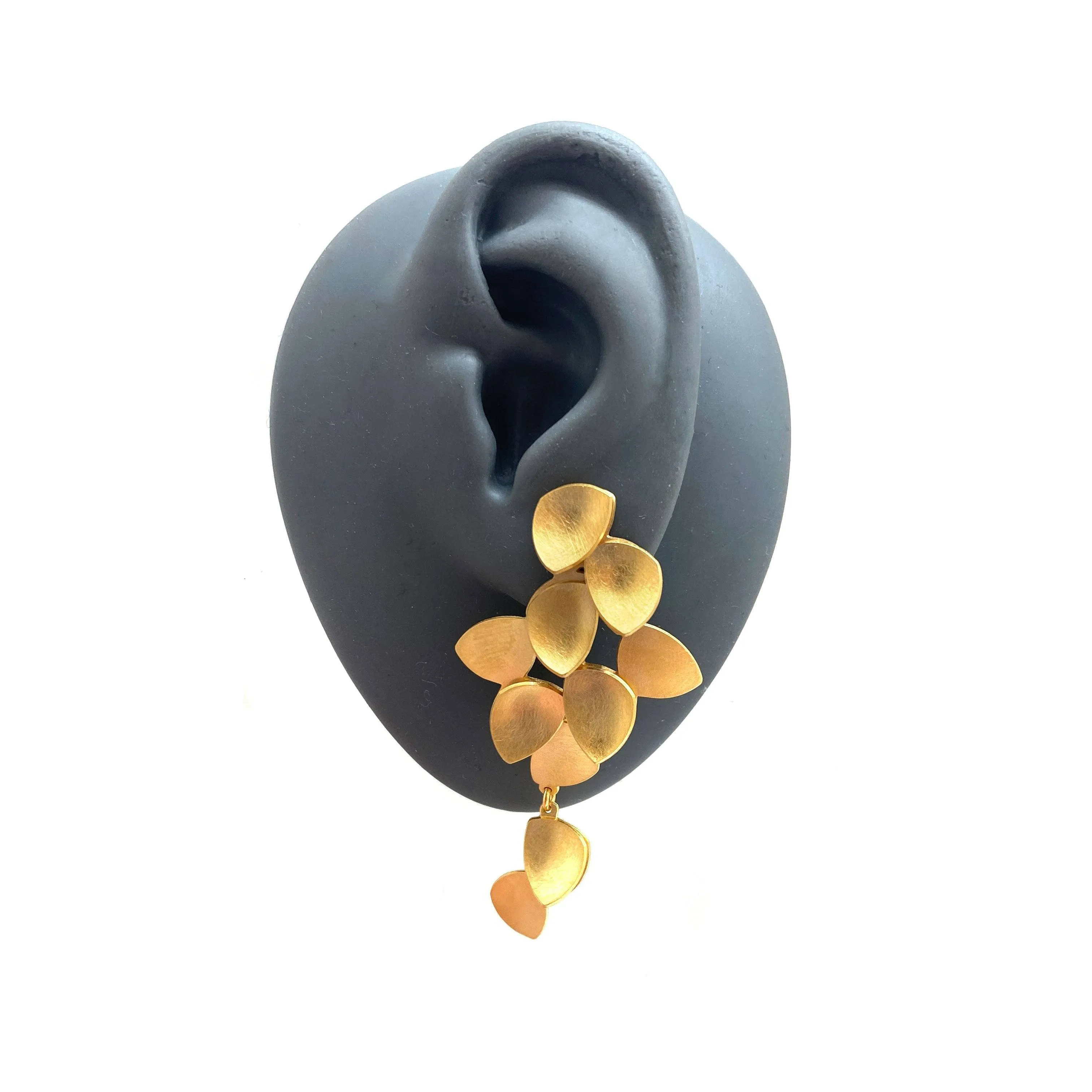 Medium Blossoming Petal Drops - Gold