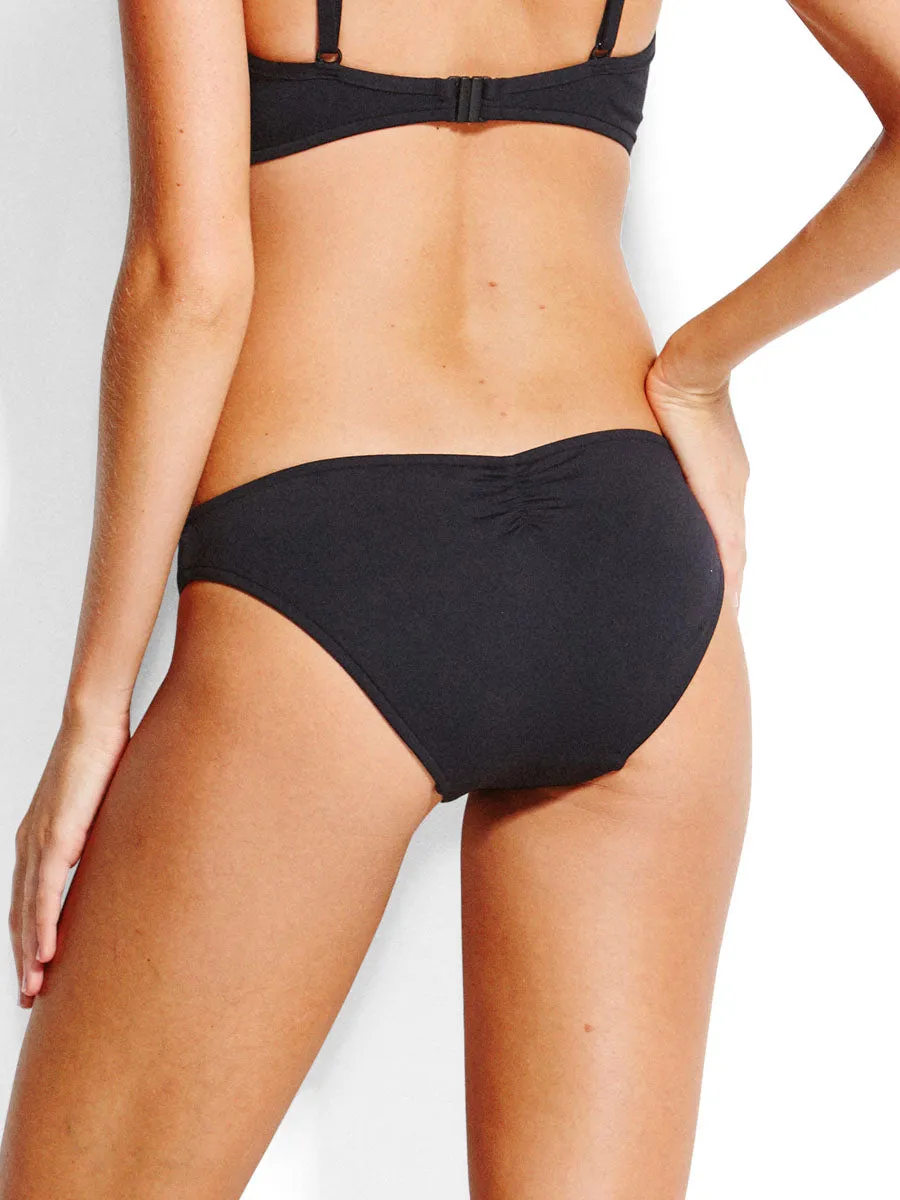 Mini Hipster Gathered Back Black