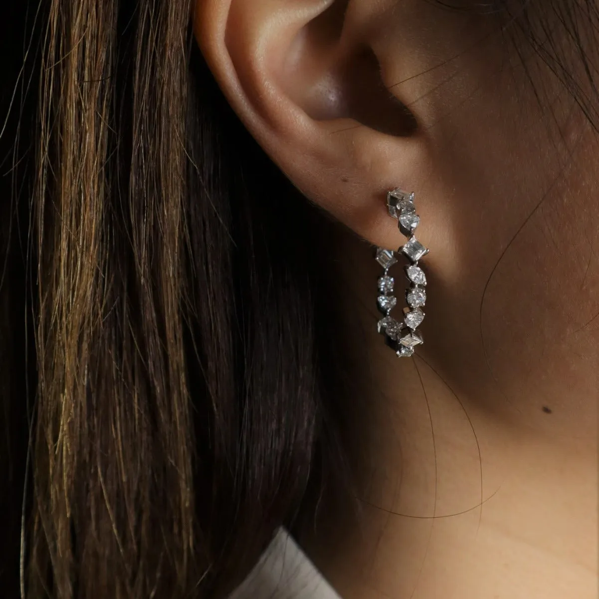 Multishape Statement Diamond Hoops