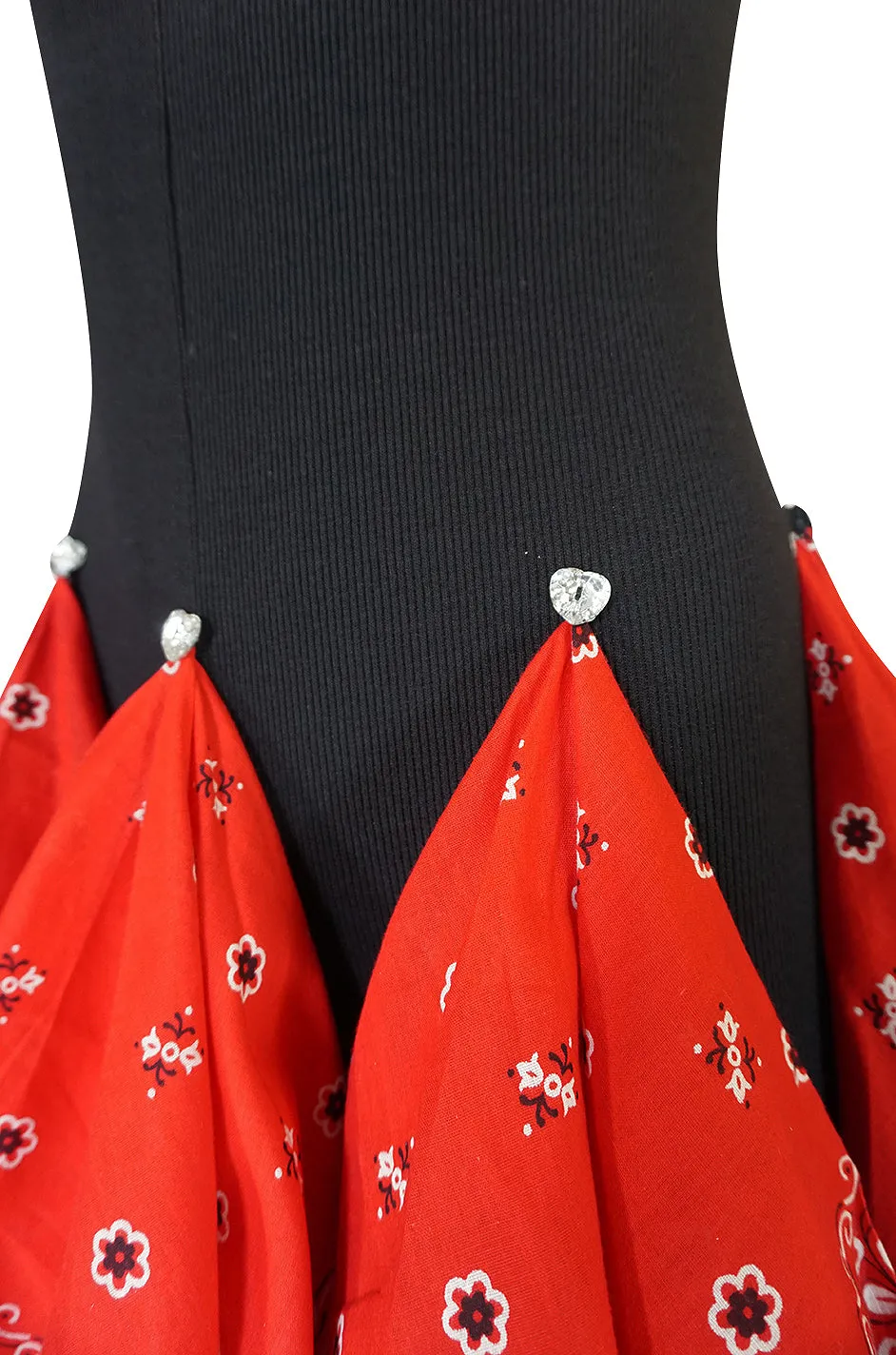 Museum Exhibited 1989 Patrick Kelly Bandana Skirted Stretch Jumpsuit