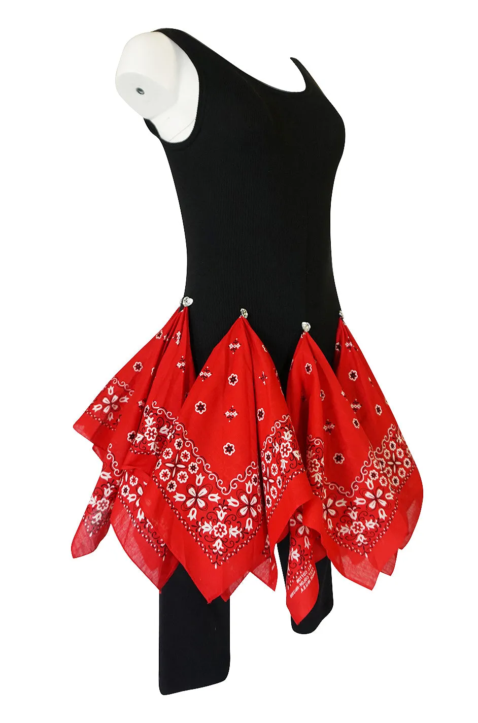 Museum Exhibited 1989 Patrick Kelly Bandana Skirted Stretch Jumpsuit