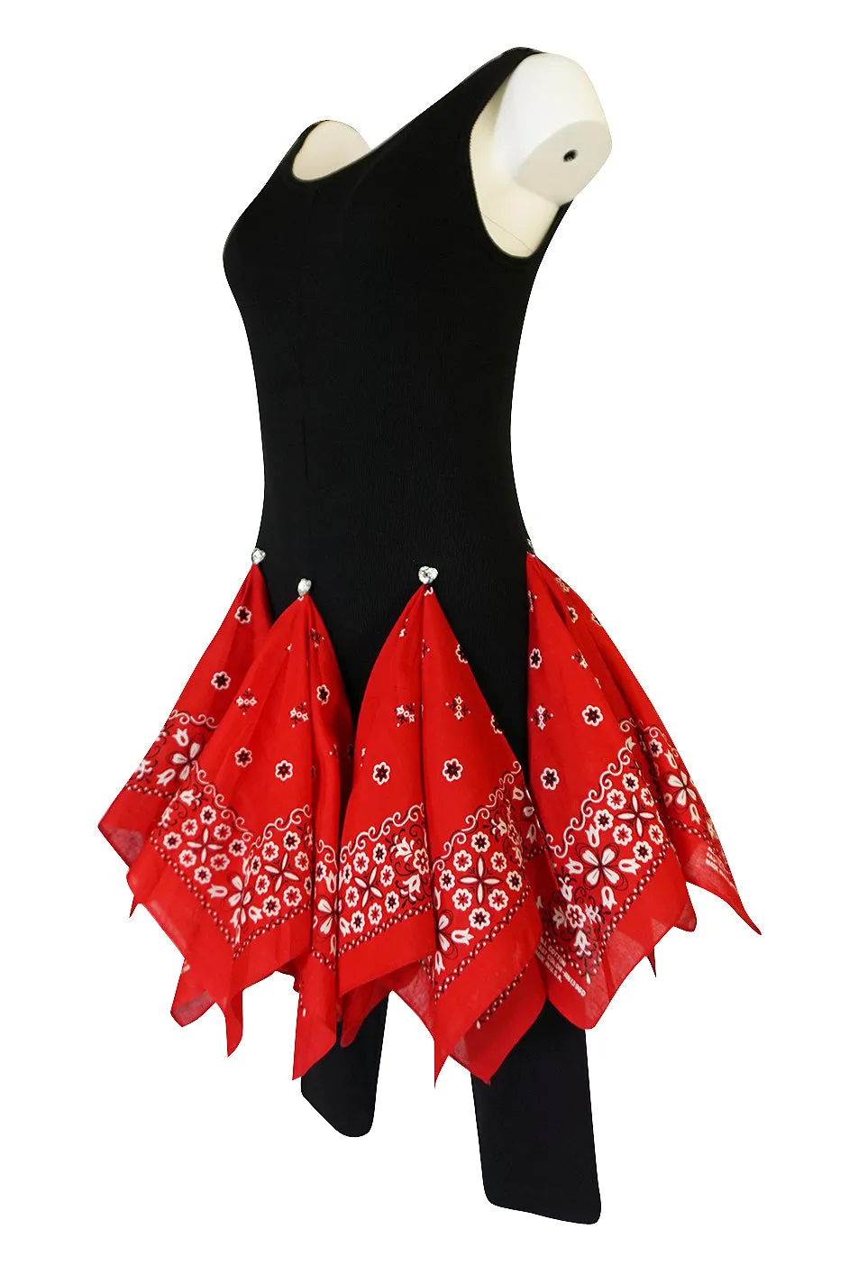 Museum Exhibited 1989 Patrick Kelly Bandana Skirted Stretch Jumpsuit