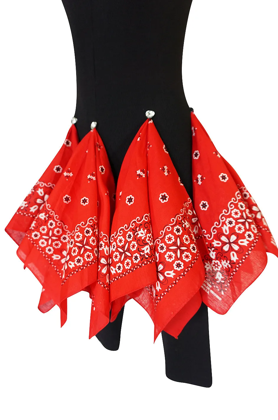 Museum Exhibited 1989 Patrick Kelly Bandana Skirted Stretch Jumpsuit