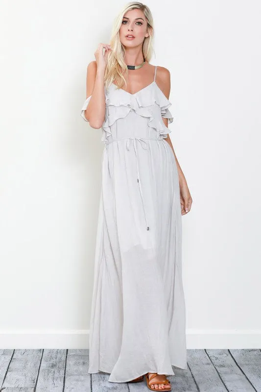 MYLA OFF SHOULDER MAXI DRESS IVORY