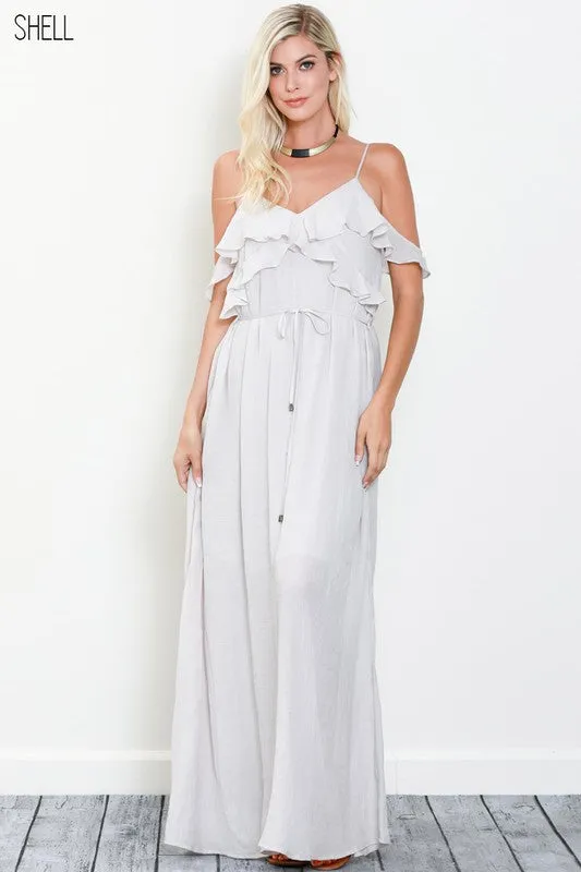 MYLA OFF SHOULDER MAXI DRESS IVORY