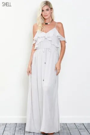 MYLA OFF SHOULDER MAXI DRESS IVORY