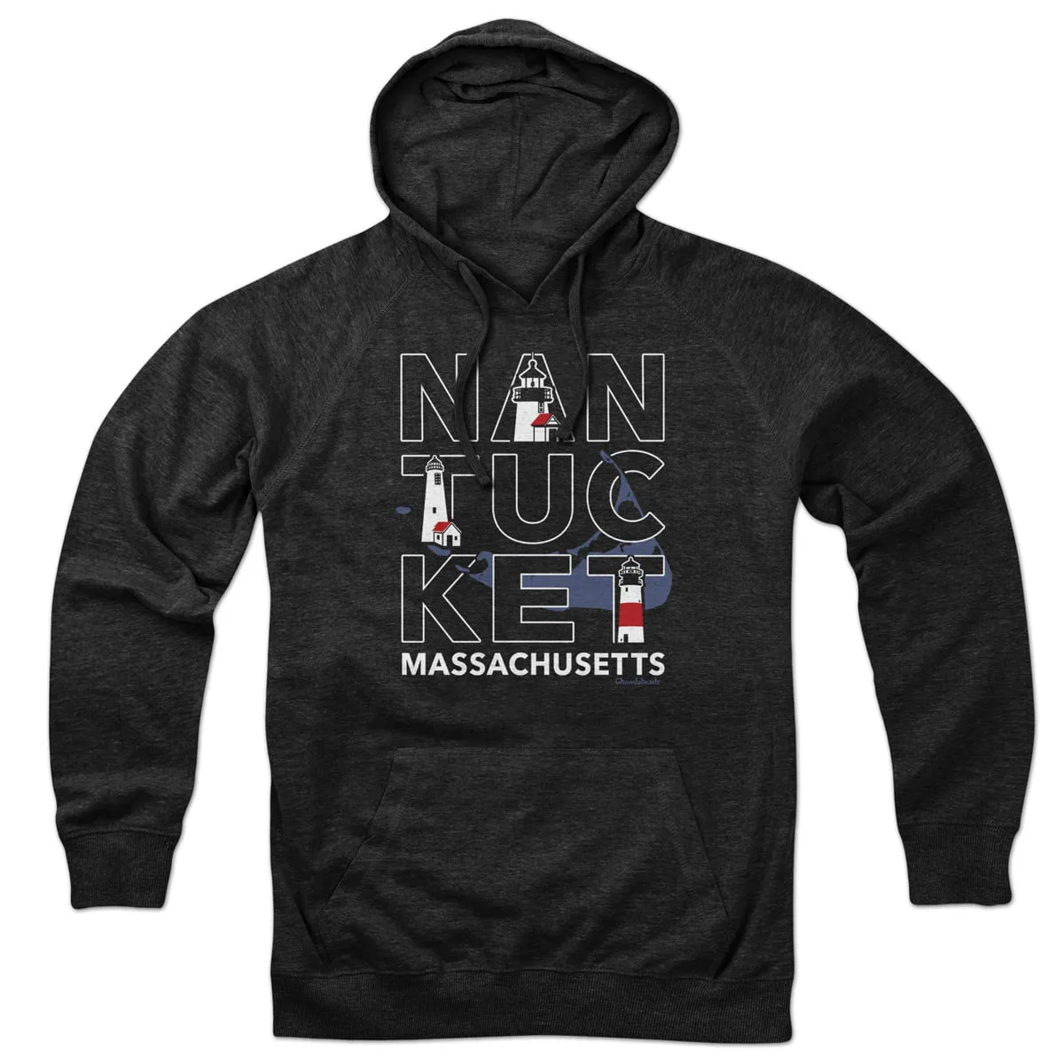 Nantucket MA Stacked Hoodie