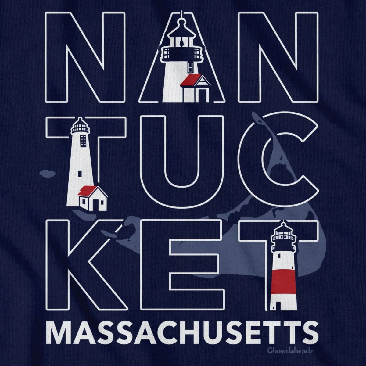 Nantucket MA Stacked T-Shirt