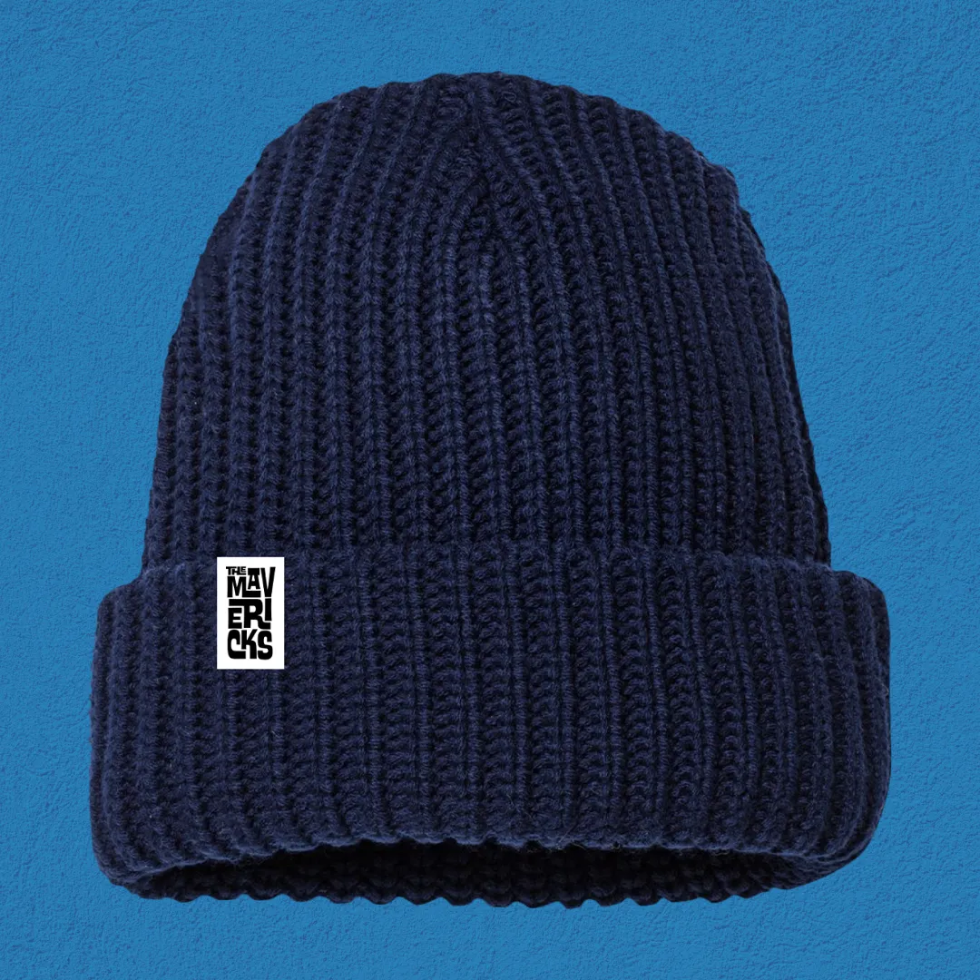 Navy Stacked Logo Beanie