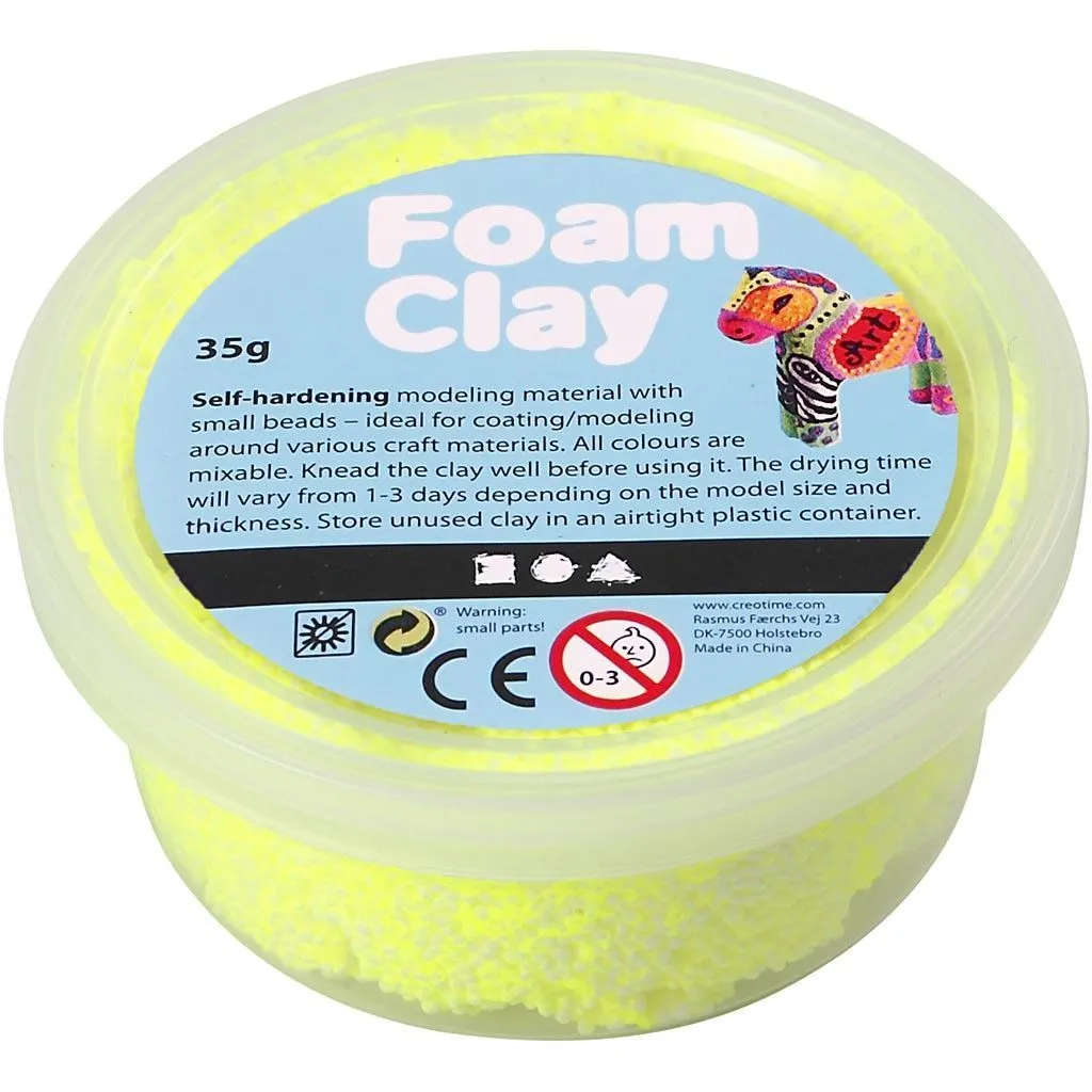 Neon Yellow Colour Small Bead Modelling Material With Plastic Tub 35 g